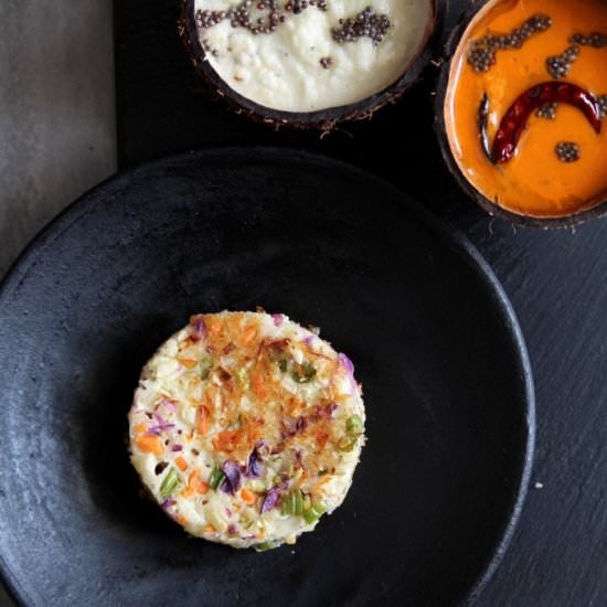 Mini Oats and Vegetable Uttapam