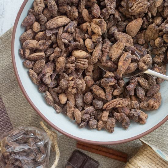 Dark Chocolate Glazed Nuts