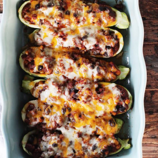Cheesy Stuffed Zucchini