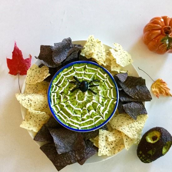 Halloween Spider Web Guacamole