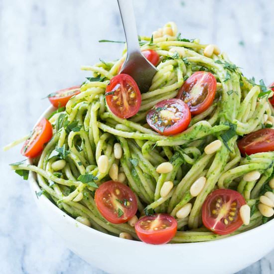 Spinach and Avocado Pasta