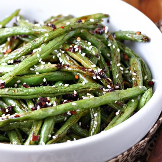 Spicy Roasted Asian Green Beans