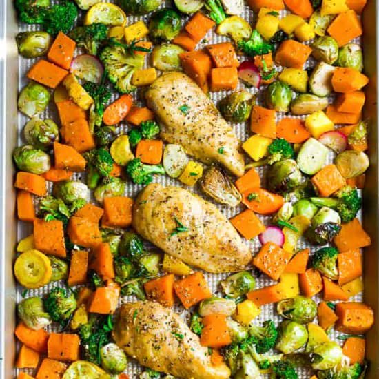 Sheet Pan Harvest Chicken & Veggies