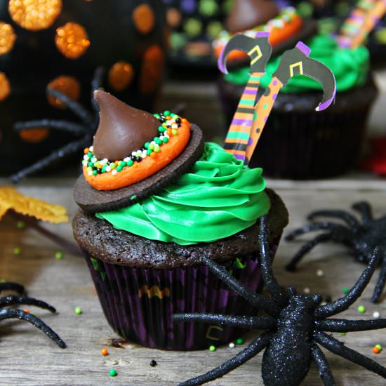 Easy Wicked Witch Cupcakes