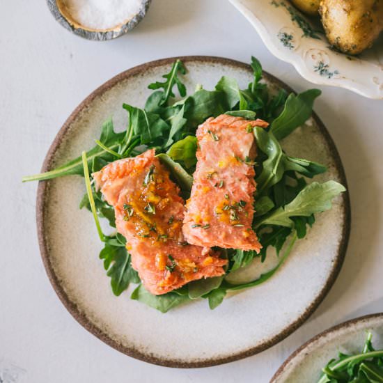 Marmalade & Rosemary Glazed Salmon