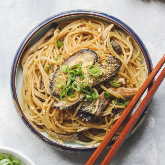 Mushroom Pasta & Soy Butter Sauce