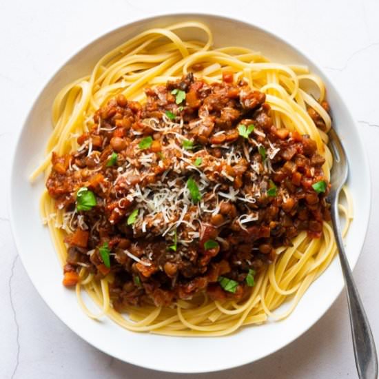 Mushroom & Lentil Bolognese