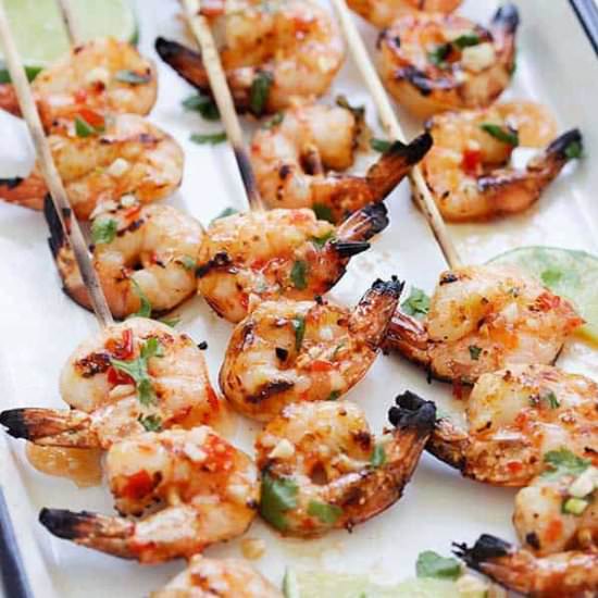 Sweet Chili Shrimp Skewers