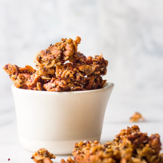 Toasted Quinoa Maple Pecan Granola