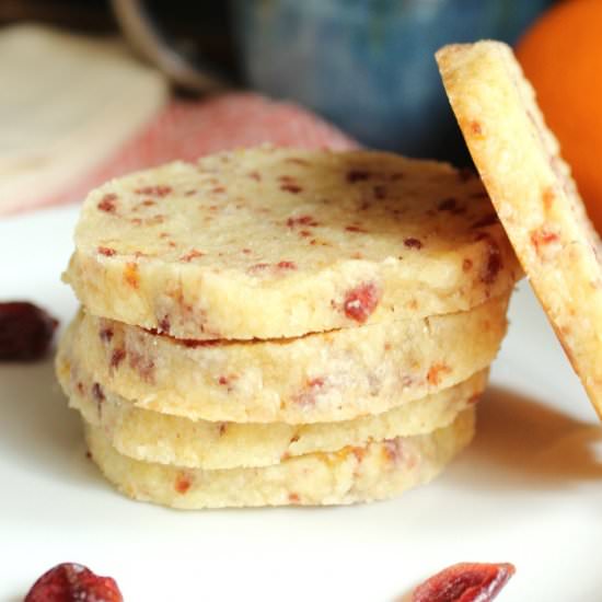 Cranberry Orange Shortbread Cookies