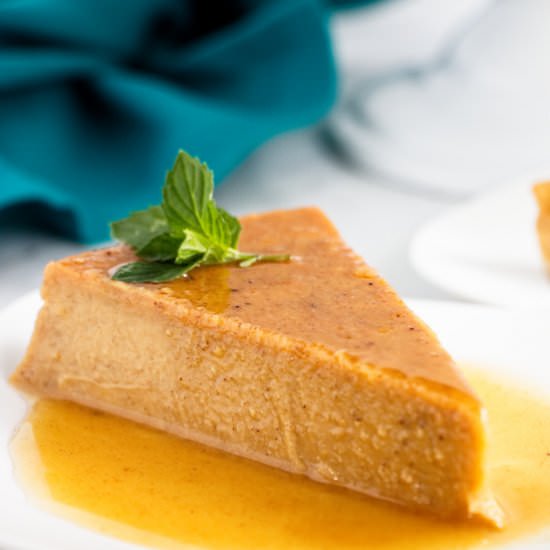 pumpkin flan with rum caramel sauce