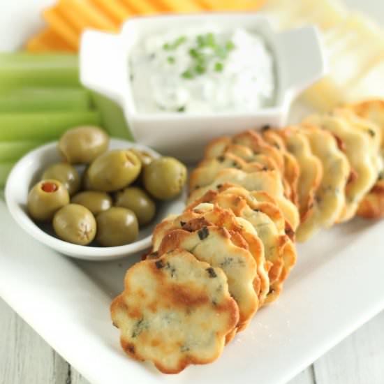 Keto Sour Cream and Chive Crackers