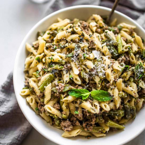 Instant Pot Pasta with Lamb & Mint