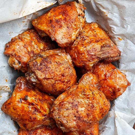 Extra Crispy Baked Chicken Thighs