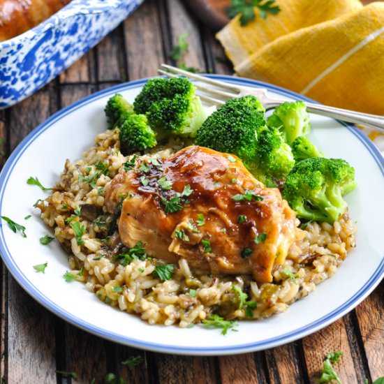 Dump and Bake Chicken Wild Rice