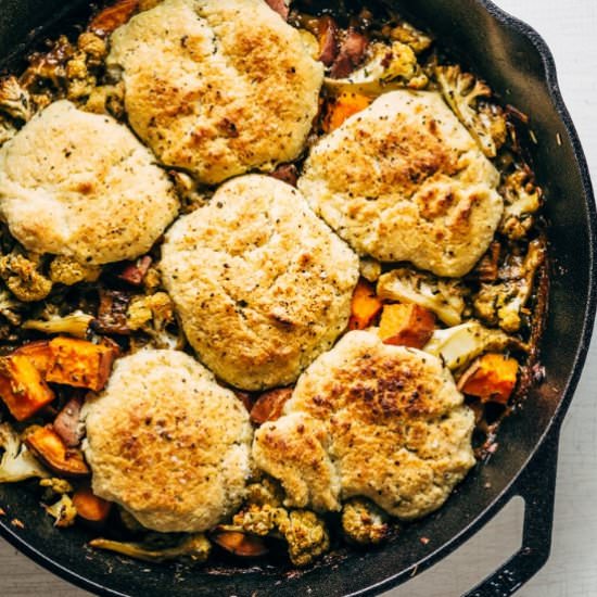 Cauliflower & Sweet Potato Cobbler