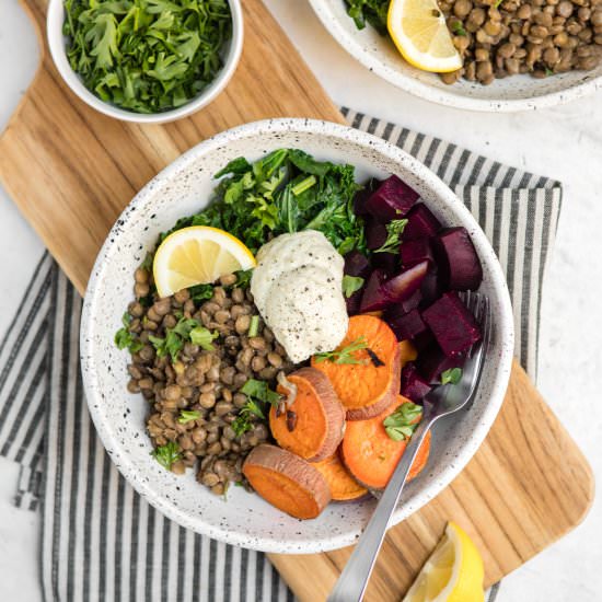 Lentil & Roasted Vegetable Salad