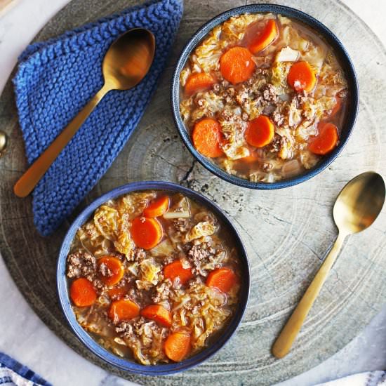 Instant Pot Beef and Cabbage Soup