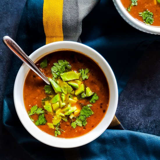 Spicy Vegan Black Bean Soup