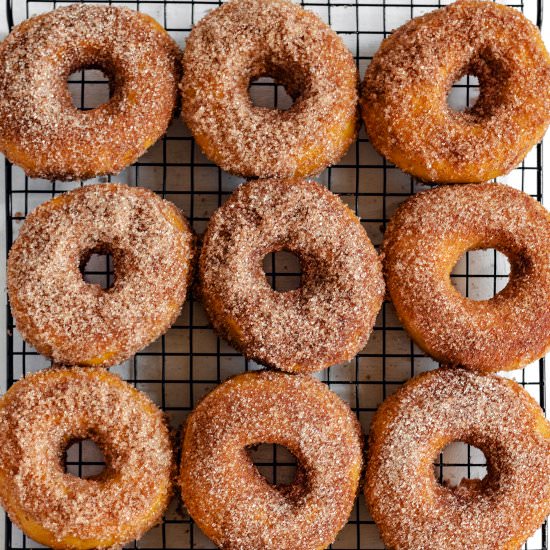 Baked Cinnamon Sugar Pumpkin Donuts