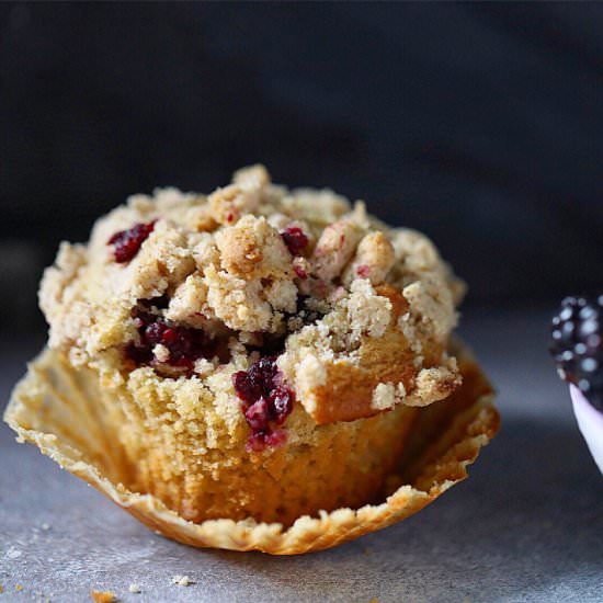 Blackberry Cobbler Muffins