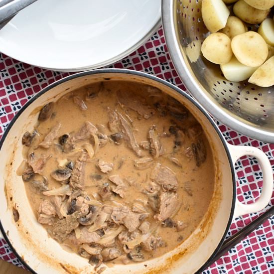 Leftover Roast Beef Stroganoff