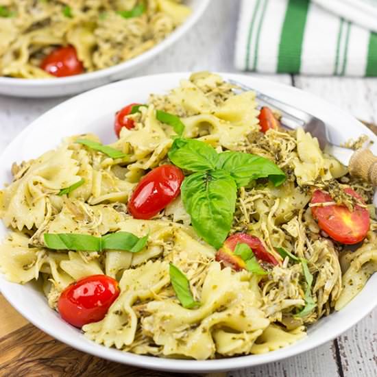 Cheesy Pesto Chicken Pasta