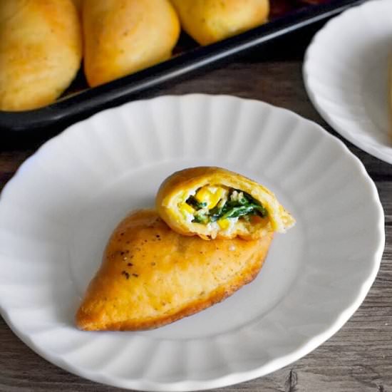 Ricotta Spinach and Corn Empanada