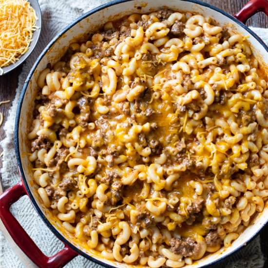 skillet cheeseburger mac and cheese
