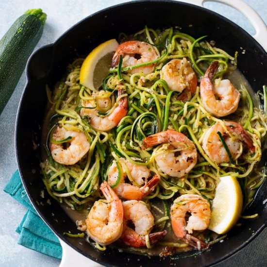Garlic Shrimp zucchini noodles