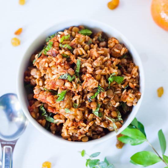 Moroccan-Inspired Vegan Lentil