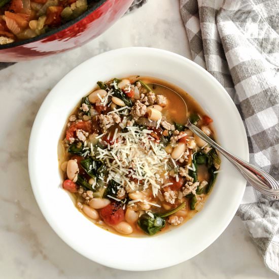 Sausage White Bean & Spinach Soup