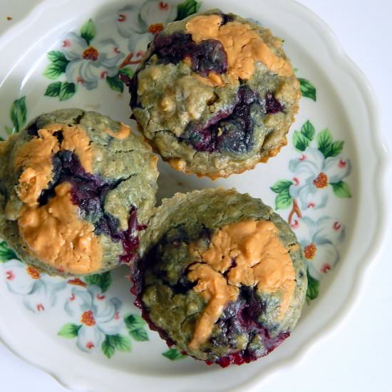 Peanut butter and blueberry muffins