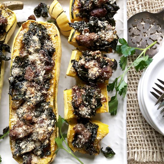 sausage stuffed delicata squash
