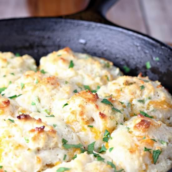 Garlic Cheddar Chive Drop Biscuits