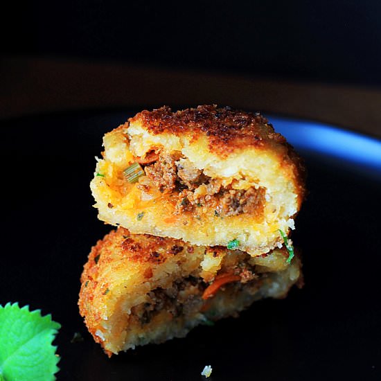Yuca patty with beef