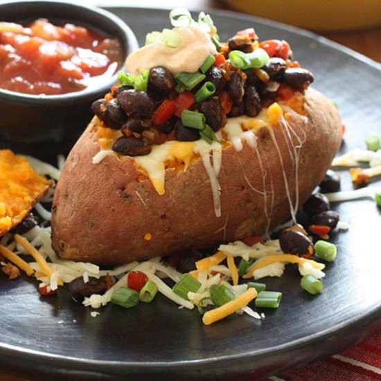 Loaded Vegetarian Baked SweetPotato