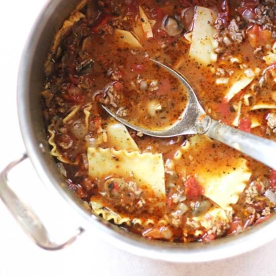 One Pot Lasagna Soup