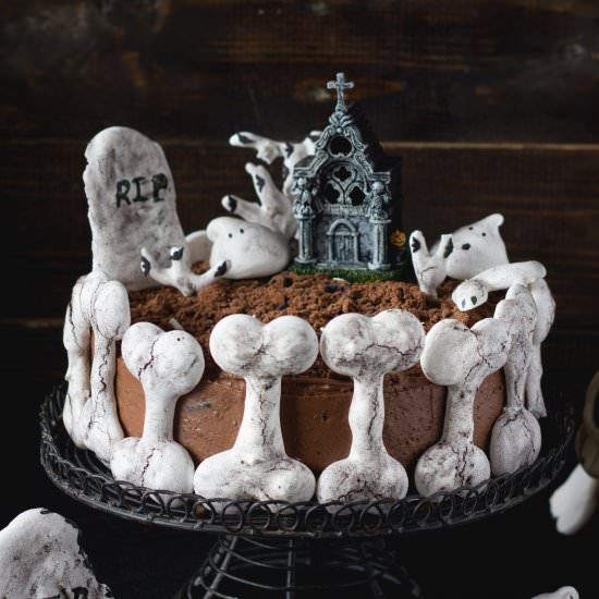 Haunted Bone Church Halloween Cake