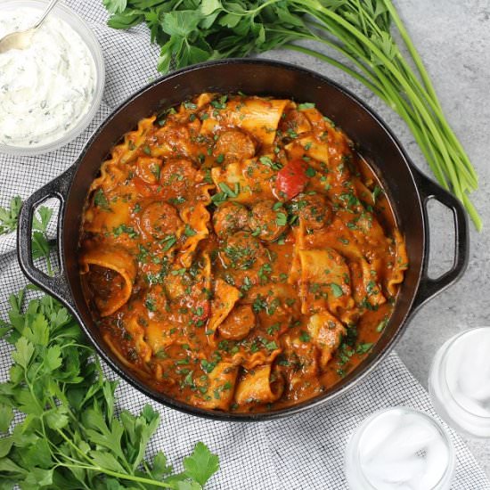 Chicken Sausage Lasagna Soup