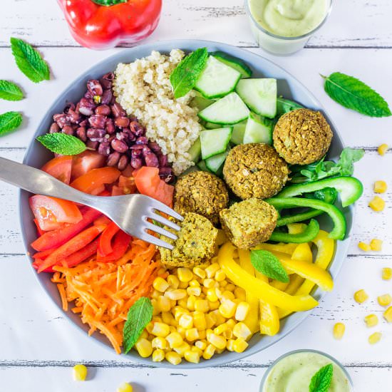 Vegan Mexican Salad with Falafels
