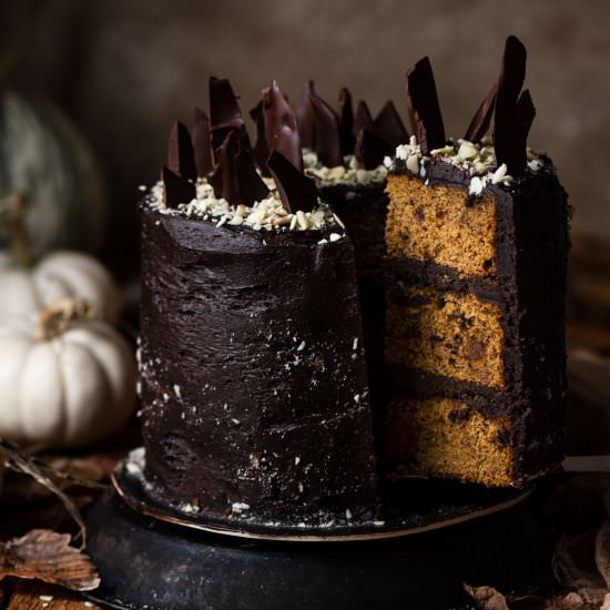 Chocolate Bourbon Pumpkin Cake