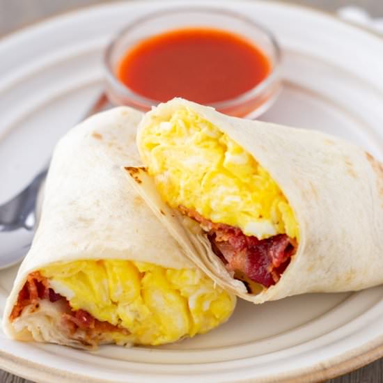 Bacon, Egg and Cheese Burritos