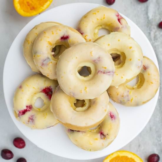Baked Cranberry Orange Donuts