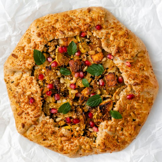 Halloumi Delicata Squash Galette