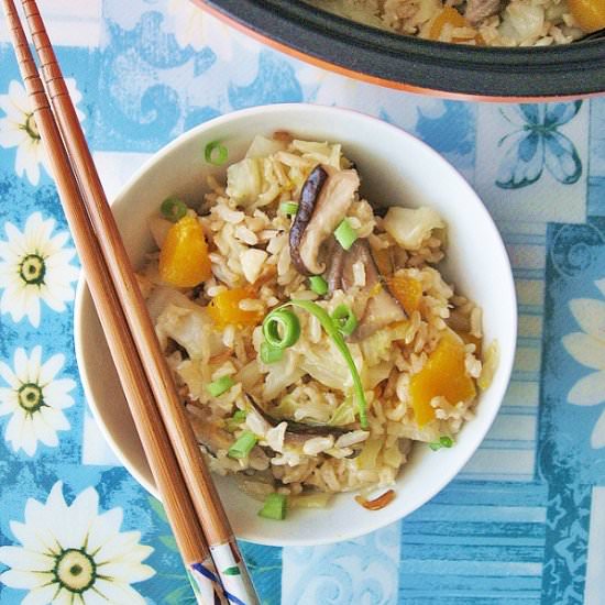 One-Pot Pumpkin Mushroom Rice