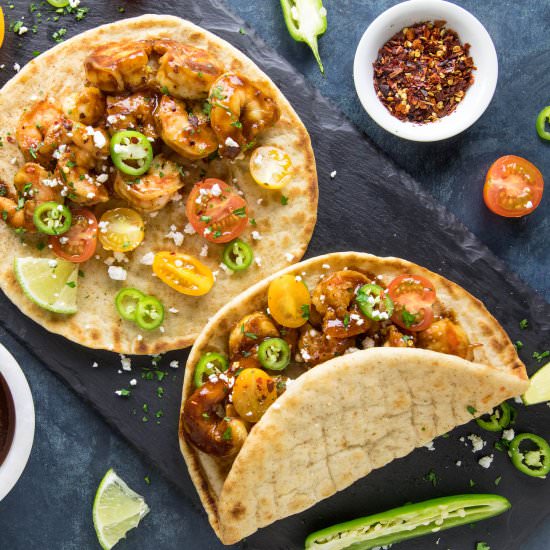 Barbecue Shrimp Flatbreads