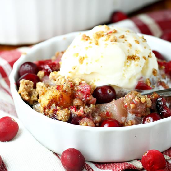 Spiced Cranberry Pear Crisp