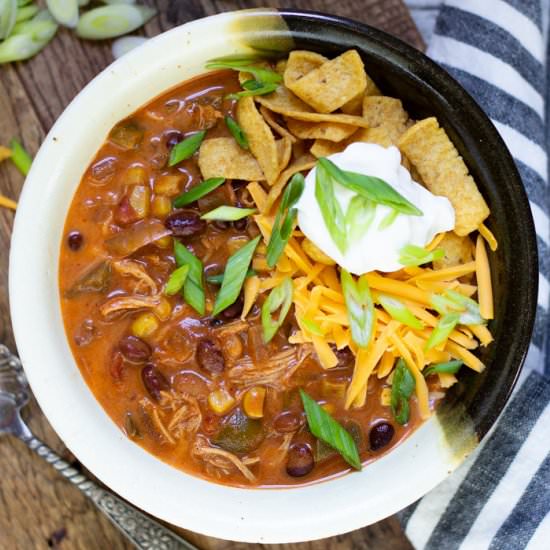 Slow Cooker Southwest Chicken Chili