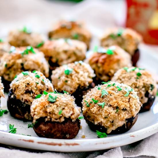 Stuffed Mushrooms + Spicy Sardines